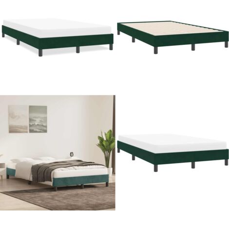 Giroletto senza Materasso Verde Scuro 120x220 cm Velluto - Letto con base a doghe - Letto con gambe stabili