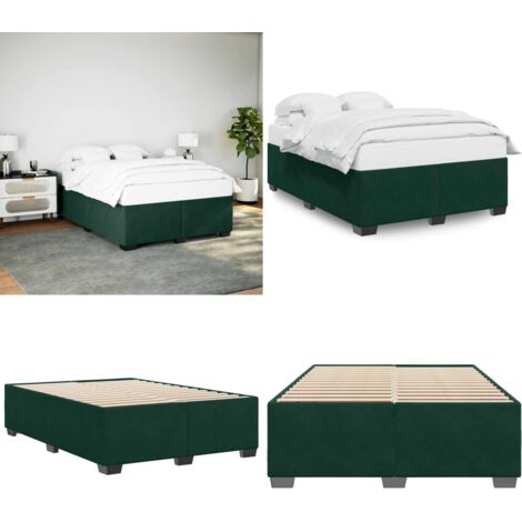 Giroletto senza Materasso Verde Scuro 140x190 cm in Velluto - Letto con doghe - Materasso per letto