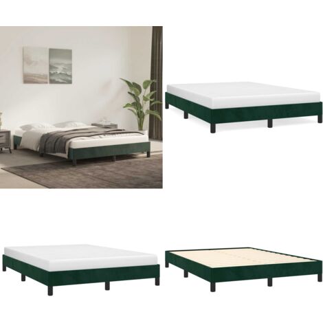 Giroletto senza Materasso Verde Scuro 140x200 cm in Velluto - Letto con giroletto - Letto senza materasso