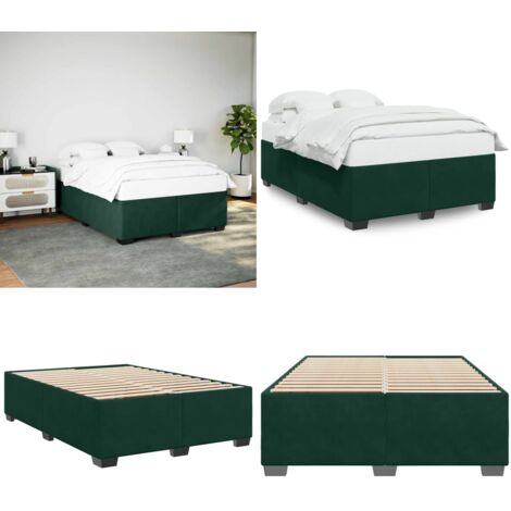 Giroletto senza Materasso Verde Scuro 140x200 cm in Velluto - Materasso - Letto
