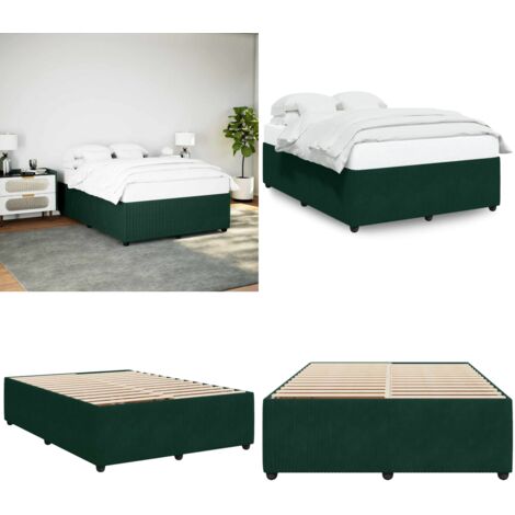 Giroletto senza Materasso Verde Scuro 140x200 cm in Velluto - Materasso - Letto