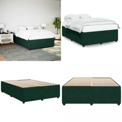Giroletto senza Materasso Verde Scuro 160x200 cm in Velluto - Letto con doghe - Materasso per letto