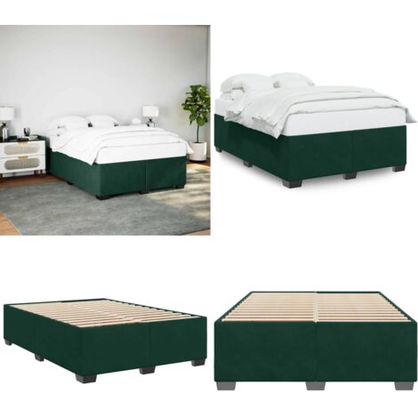 Giroletto senza Materasso Verde Scuro 160x200 cm in Velluto - Letto con doghe - Materasso per letto