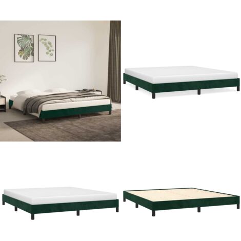 Giroletto senza Materasso Verde Scuro 160x200 cm in Velluto - Letto con giroletto - Letto senza materasso