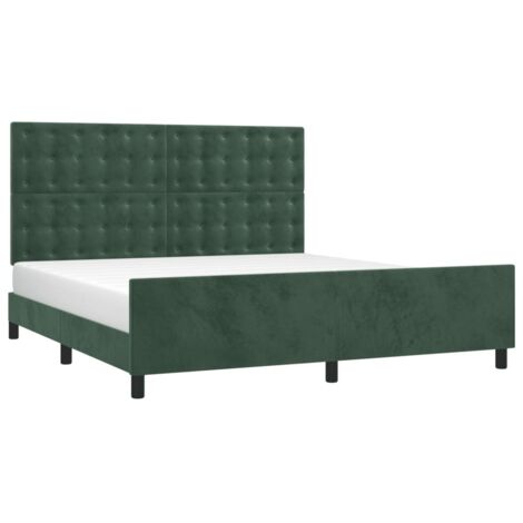 Giroletto senza Materasso Verde Scuro 160x200 cm in Velluto vidaXL