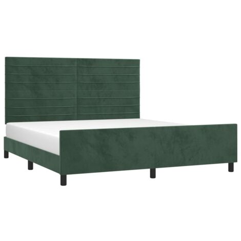Giroletto senza Materasso Verde Scuro 160x200 cm in Velluto vidaXL