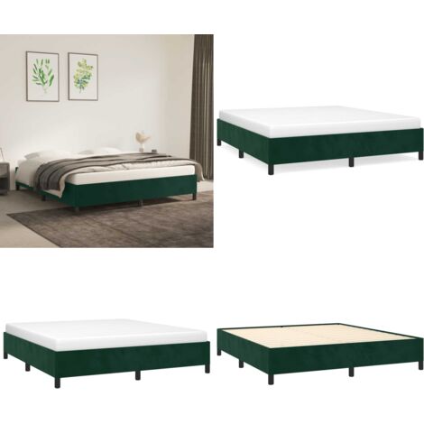 Giroletto senza Materasso Verde Scuro 180x200 cm in Velluto - Letto con giroletto - Letto con materasso