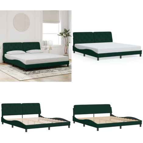 Giroletto senza Materasso Verde Scuro 180x200 cm in Velluto - Materasso - Letto con testiera