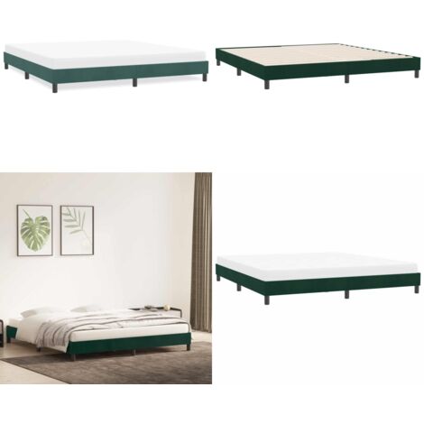 Giroletto senza Materasso Verde Scuro 180x210 cm in Velluto - Letto con base a doghe - Letto con gambe