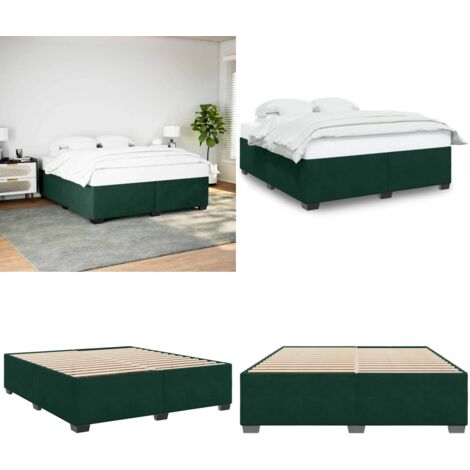 Giroletto senza Materasso Verde Scuro 200x200 cm in Velluto - Letto con doghe - Materasso per letto