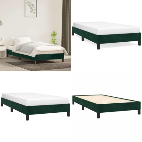 Giroletto senza Materasso Verde Scuro 90x190 cm in Velluto - Materasso giroletto - Letto in velluto