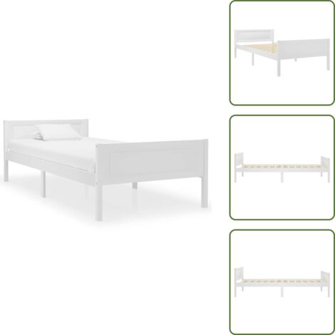 Giroletto senza materasso - vidaXL Giroletto senza Materasso Bianco 90x200 cm Legno Massello Pino - Letto moderno