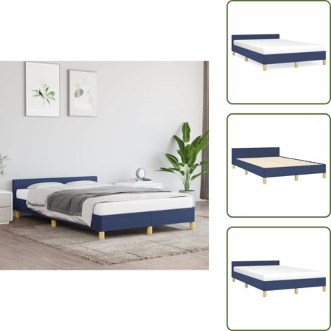 Giroletto senza materasso - vidaXL Giroletto senza Materasso Blu 120x190 cm in Tessuto - Letto con testiera in legno