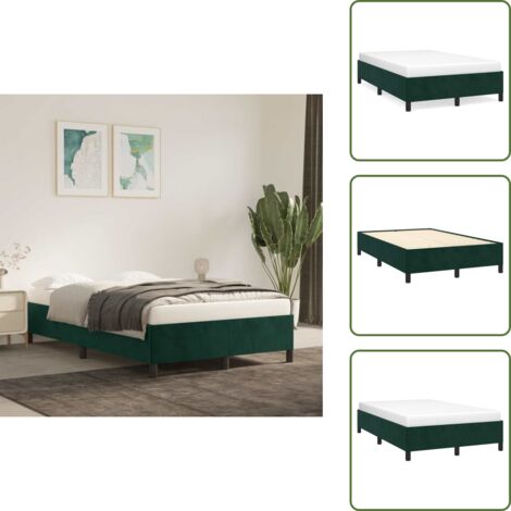 Giroletto senza materasso - vidaXL Giroletto senza Materasso Verde Scuro 120x190 cm Velluto - Letto in compensato