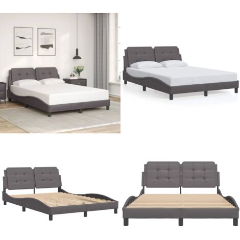 Giroletto senza Materasso Zadar Crema 140x190 cm in Similpelle - Letto con testiera - Cuscino testiera