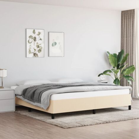 Giroletto Struttura Letto - Letto per adulti Crema 200x200 cm in Tessuto BV831202 - BonneVie