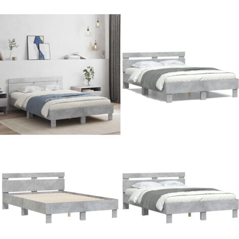 Giroletto Testiera Grigio Cemento 120x200 cm Legno Multistrato - Testiera letto - Letto con testiera