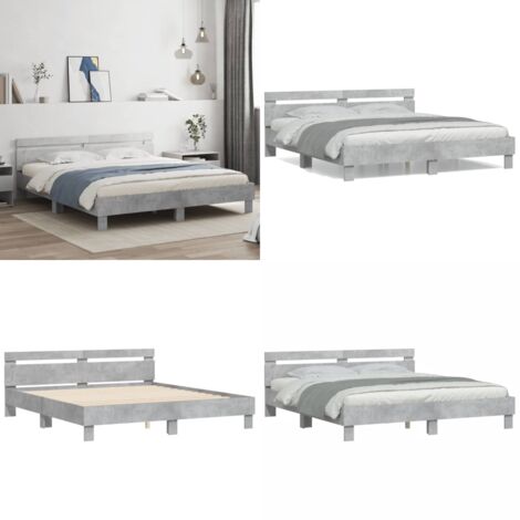 Giroletto Testiera Grigio Cemento 180x200 cm Legno Multistrato - Testiera letto - Letto con testiera