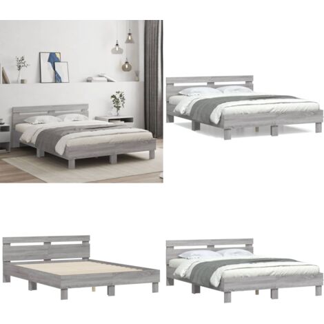 Giroletto Testiera Grigio Sonoma 150x200 cm Legno Multistrato - Testiera letto - Letto con testiera
