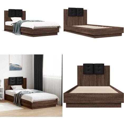 Giroletto Testiera Rovere Marrone 90x200 cm Legno Multistrato - Letto con testiera - Letto in legno