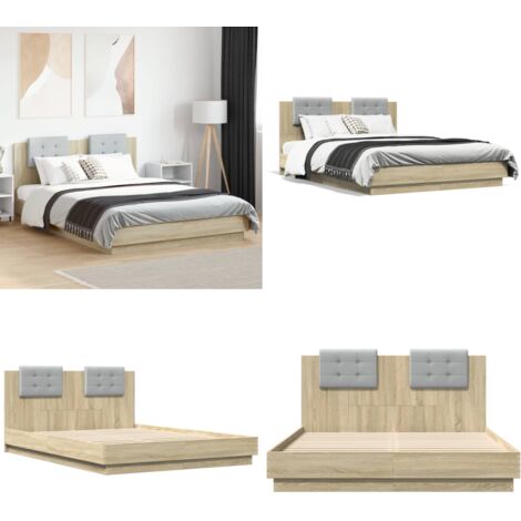 Giroletto Testiera Rovere Sonoma 120x200 cm Legno Multistrato - Testiera in legno - Letto con testiera