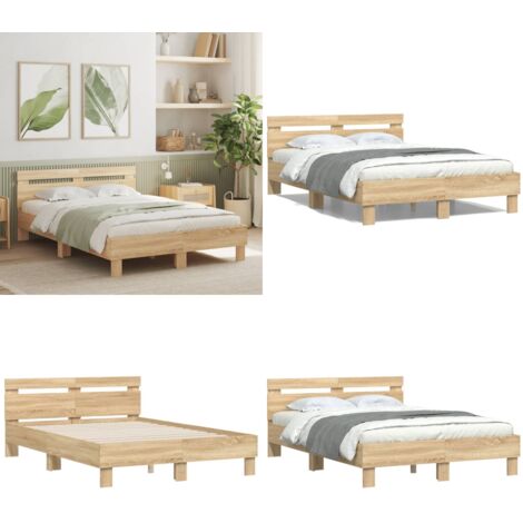 Giroletto Testiera Rovere Sonoma 120x200 cm Legno Multistrato - Testiera letto - Letto con testiera in legno