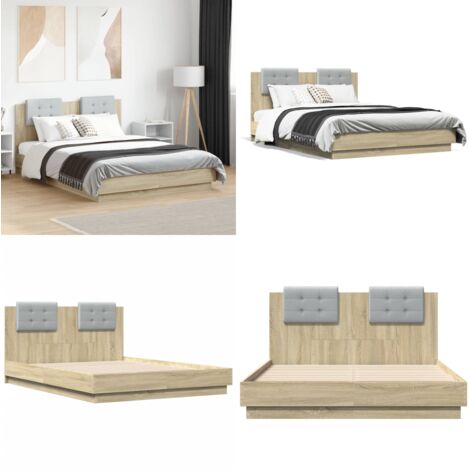 Giroletto Testiera Rovere Sonoma 135x190 cm Legno Multistrato - Testiera letto - Letto con testiera
