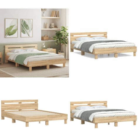 Giroletto Testiera Rovere Sonoma 150x200 cm Legno Multistrato - Testiera letto - Letto con testiera in legno