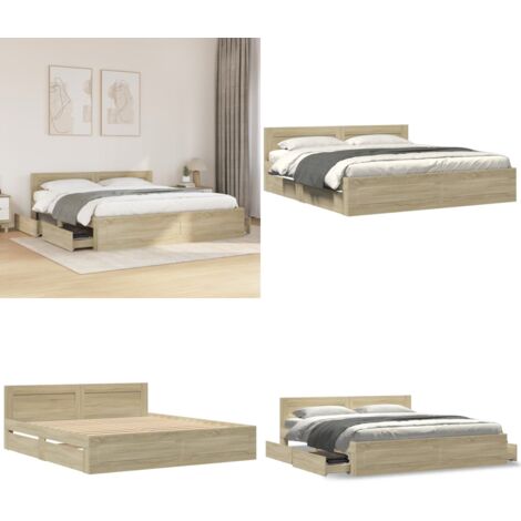 Giroletto Testiera Rovere Sonoma 180x200 cm Legno Multistrato - Testiera letto - Letto con testiera