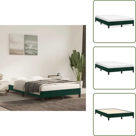 Giroletto verde scuro - vidaXL Giroletto senza Materasso Verde Scuro 120x200 cm in Velluto - Letto con doghe in compensato