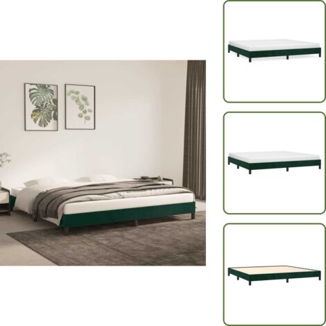 Giroletto verde scuro - vidaXL Giroletto senza Materasso Verde Scuro 200x200 cm in Velluto - Letto con doghe in compensato
