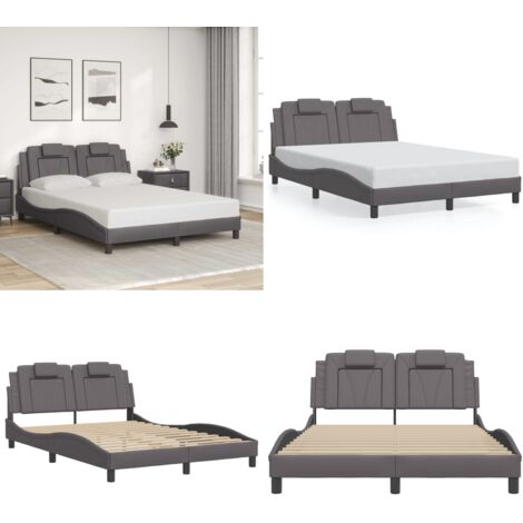 Giroletto Viana senza Materasso Crema 140x190 cm in Similpelle - Letto con testiera - Materasso