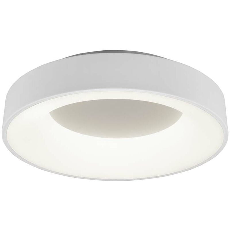 Girona Plafonnier led en métal blanc mat avec variation d'intensité et interrupteur mural d. 45cm