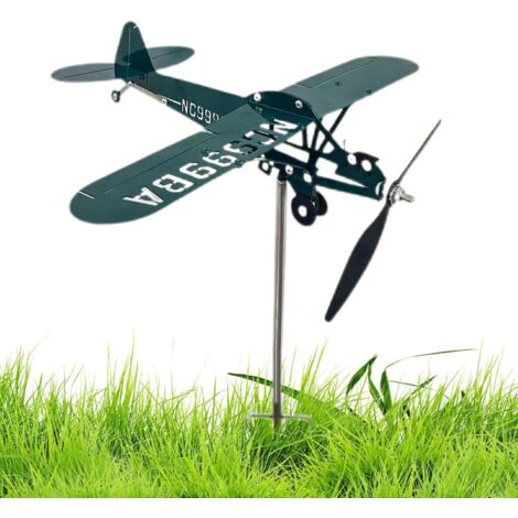 Girouette Avion, Moulin à Vent de Jardin pour Décor d'Intérieur/Extérieur,