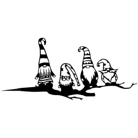 Girouette branche gnome art de jardin silhouette darbre clture