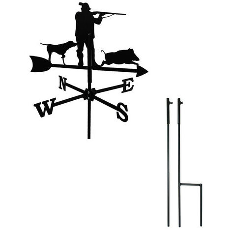 Girouette Chasseur petit modèle + Mât à planter