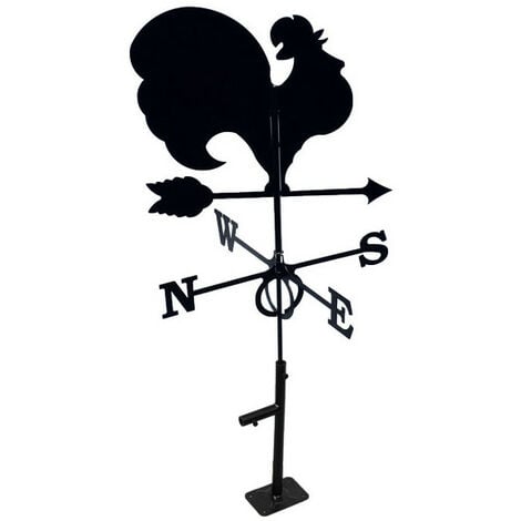 Girouette coq en fer forgé grand modèle + Support Universel