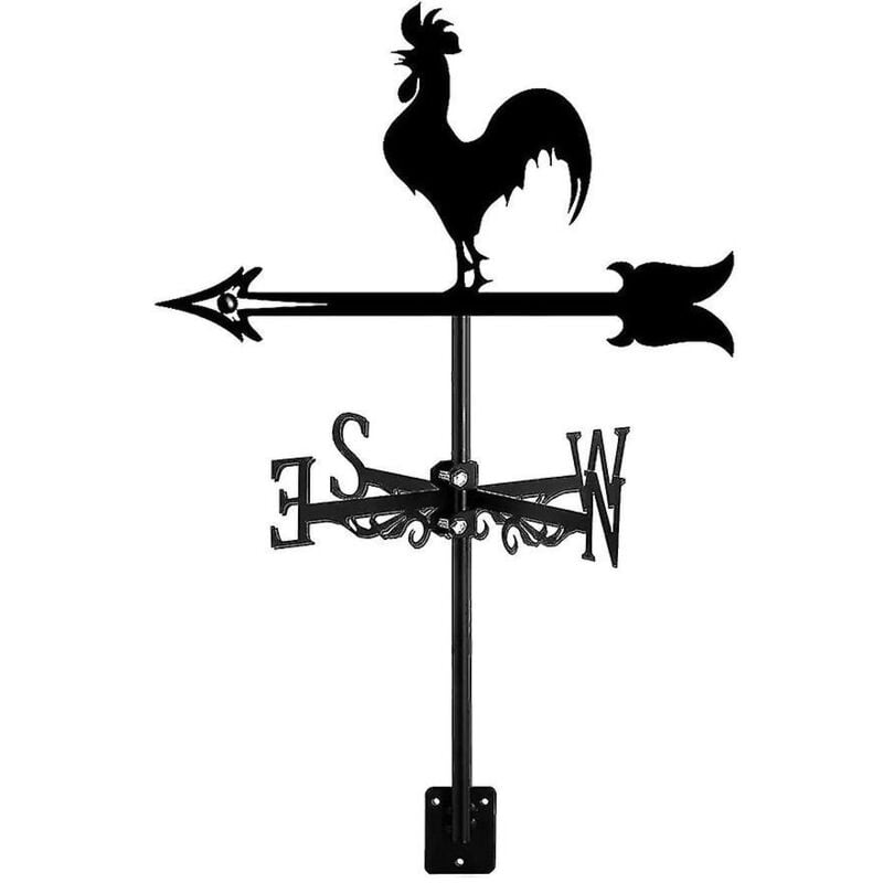 Girouette coq - Silhouette de girouette coq rétro - Indicateur de direction du vent décoratif