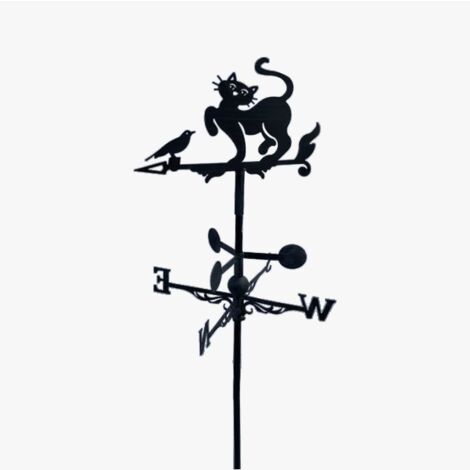 Girouette de toit graphique modèle Chat avec support universel
