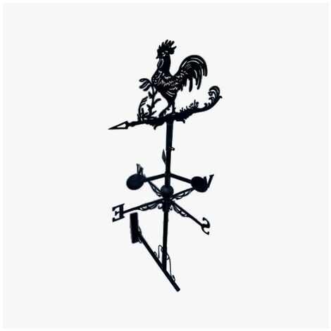 Girouette de toit graphique modèle Coq avec support universel
