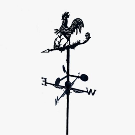Girouette de toit graphique modèle Coq avec support universel