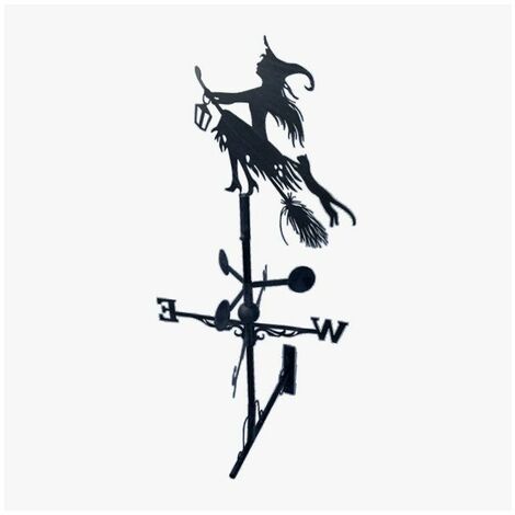Girouette de toit Sorcière avec girovent 35cm avec support universel