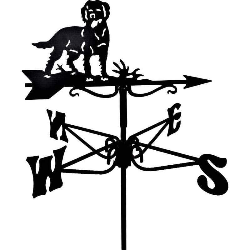 Girouette en acier noir Chien Labrador