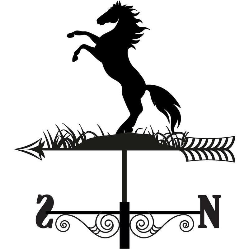 Primus - Girouette en acier noir silhouette Cheval cabré