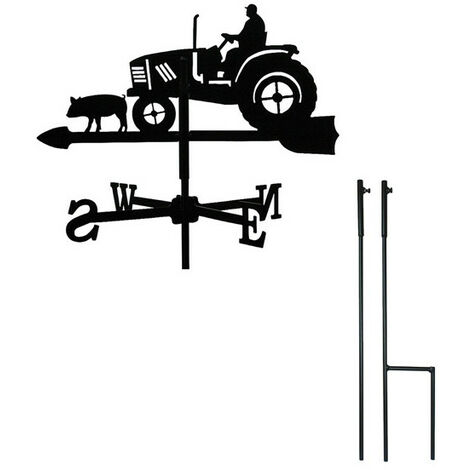 Girouette Fermier et Tracteur petit modèle + Mât à planter