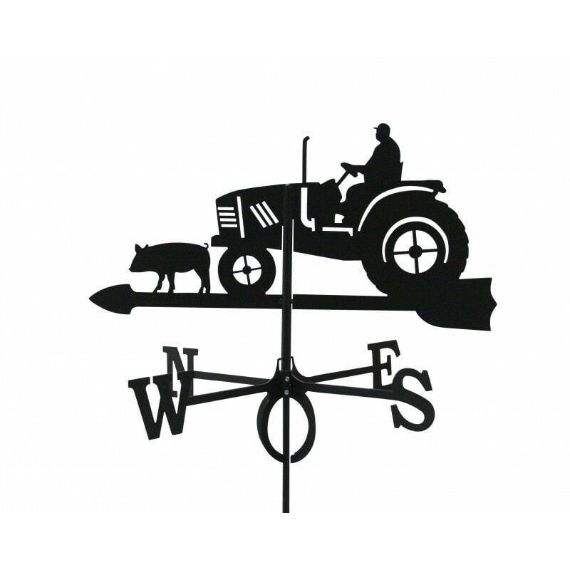Girouette Fermier sur son Tracteur en fer forgé grand modèle