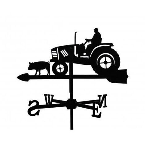 Girouette Fermier sur son Tracteur en fer forgé petit modèle