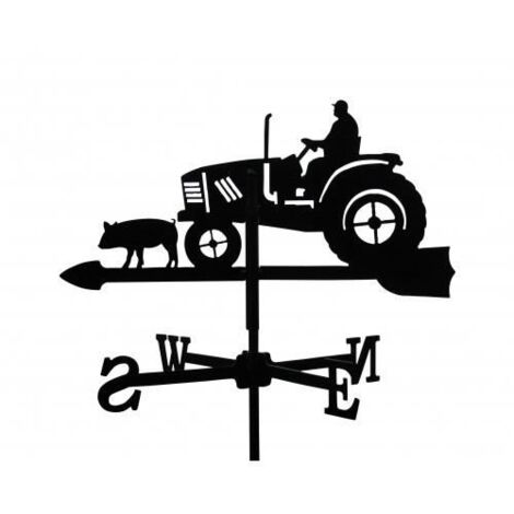 Girouette Fermier sur son Tracteur en fer forgé petit modèle
