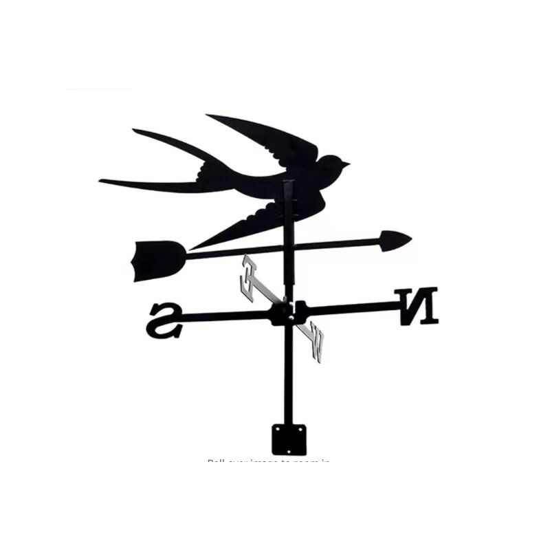 Girouette Hirondelle, girouette de décoration, kit d'indicateurs de Direction du Vent extérieur Jardin pelouse Support en métal girouette