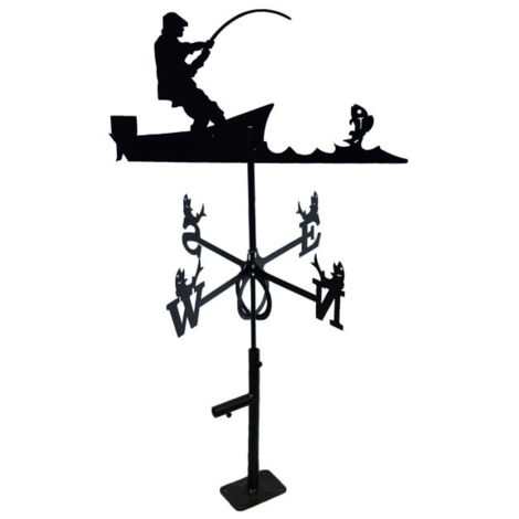 Girouette Pêcheur Grand Modèle + Support Universel